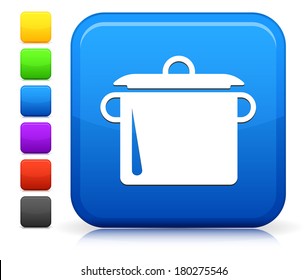 Pot Icon on Square Internet Button Collection