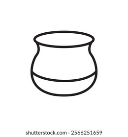 pot icon outline editable stroke vector eps