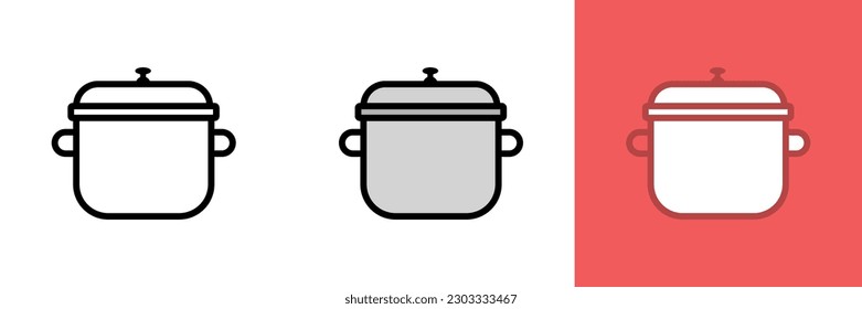 Pot Icon, The Pot icon represents a versatile cooking vessel used for various culinary applications, such as boiling, simmering, stewing, braising, frying, and sautéing. - Shutterstock ID 2303333467