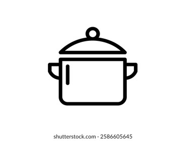 Pot icon set. Food cooking Asian clay pot vector icon in kitchenware utensil icon.