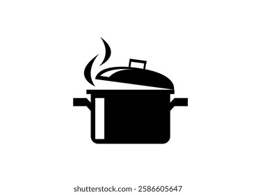 Pot icon set. Food cooking Asian clay pot vector icon in kitchenware utensil icon.