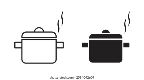 Pot icon set in thin line. vector illustrations for web