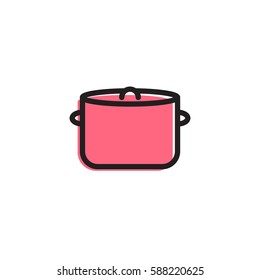 Pot icon. Simple kitchen and cooking illustration. Vector sign for mobile app or website.