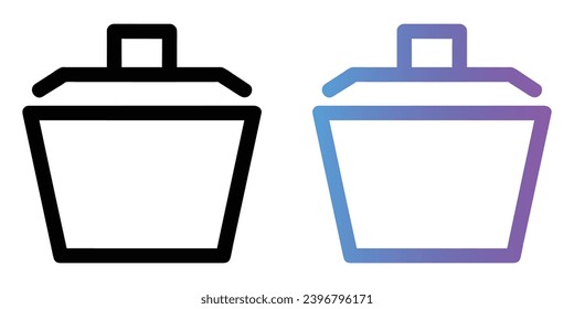 Pot icon, simple pot logo, black and gradient, vector illustration isolated on white background