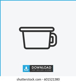 pot icon. simple outline pot vector icon. on white background.