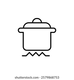 Pot icon in thin line style