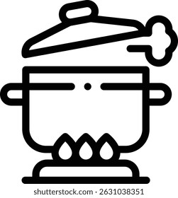 pot icon. Thin Linear Style Design Isolated On White Background