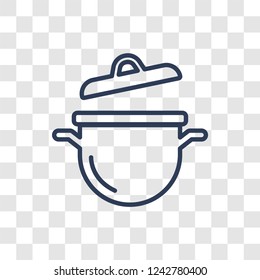 Pot icon. Trendy linear Pot logo concept on transparent background from kitchen collection