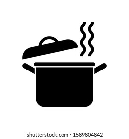 pot icon vector in black flat design on white background