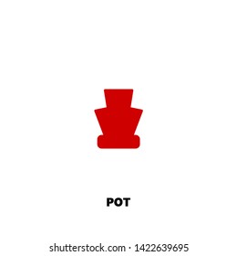 pot icon. pot vector design. sign design. red color