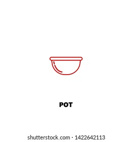 pot icon. pot vector design. sign design. red color