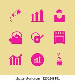 pot icon. pot vector icons set salt shaker, watering can, hand seeds and caldron