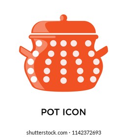 Pot icon vector isolated on white background for your web and mobile app design, Pot logo concept