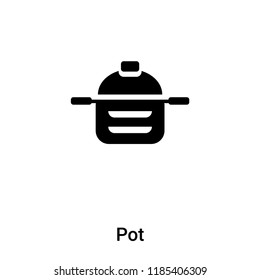 Pot icon vector isolated on white background, logo concept of Pot sign on transparent background, filled black symbol