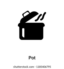 Pot icon vector isolated on white background, logo concept of Pot sign on transparent background, filled black symbol