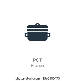 Pot icon vector. Trendy flat pot icon from kitchen collection isolated on white background. Vector illustration can be used for web and mobile graphic design, logo, eps10