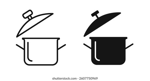 Pot icons in black fill and line style