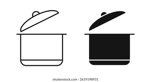 Pot icons set in black colors on white background