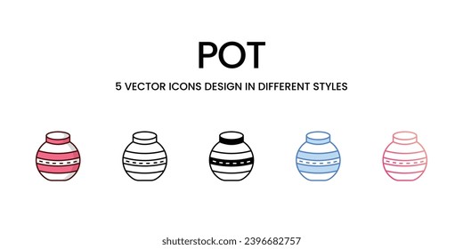Pot-Symbole setzen Vektorgrafik. Vektorbestand,