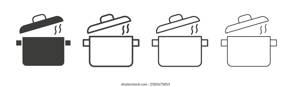 Pot icons set vectors graphic designs
