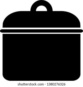 Pot illustration with flat, black and white minimal style