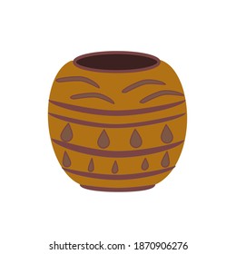 A  pot isolate on white background.Concept about house plants and make pot.