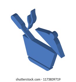 Pot isometric left top view 3D icon