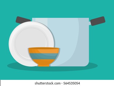 pot kitchen supplies icon image vector illustration design 