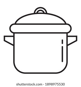 Pot Kitchen Utensil Line Style Icon Vector Illustration Design