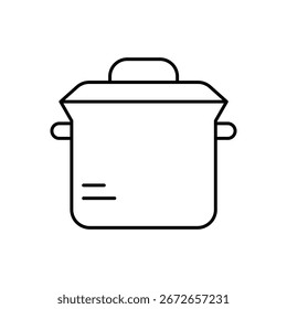 Pot Kitchenware Line Icon: Cooking and Utensil