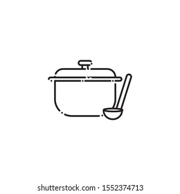 Pot and ladle icon design, Camping forest adventure lifestyle summer travel and outdoor theme Vector illustration