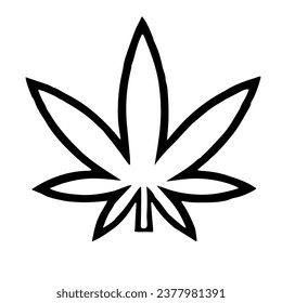Pot leaf outline black colour