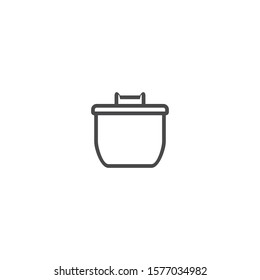 Pot with lid icon. Saucepan symbol. Kitchen sign. Logo design element