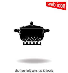 Pot with lid. Universal icon to use in web and mobile UI