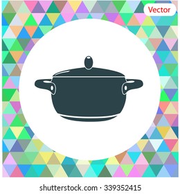Pot with lid vector illustration