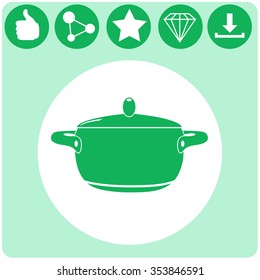 Pot with lid vector illustration