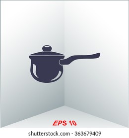 Pot with lid vector illustration