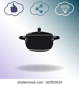 Pot with lid vector illustration