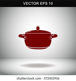 Pot with lid vector illustration