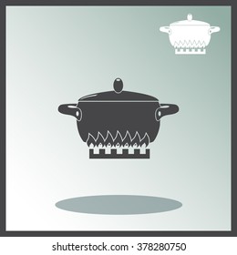 Pot with lid vector illustration