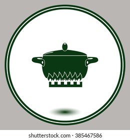 Pot with lid vector illustration