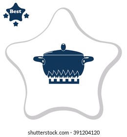 Pot with lid vector illustration