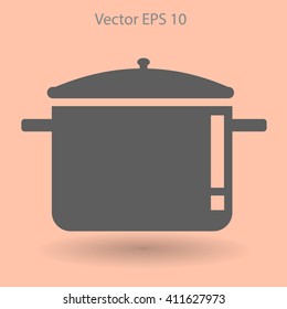 pot with lid vector illustration