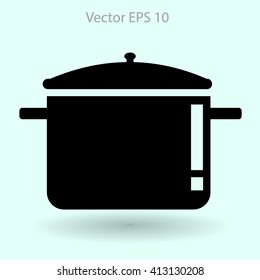 pot with lid vector illustration
