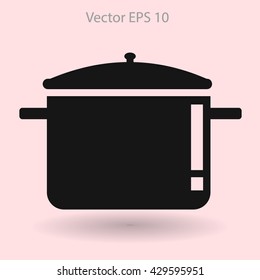 pot with lid vector illustration