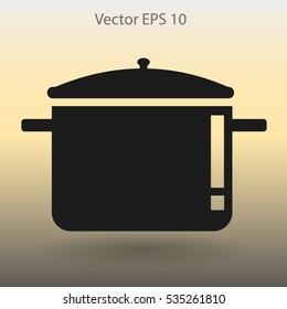 pot with lid vector illustration