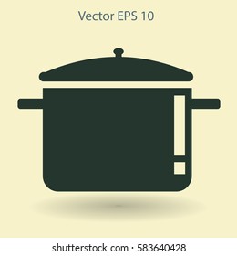 pot with lid vector illustration