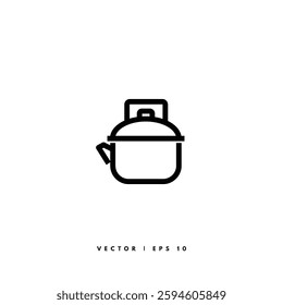 Pot Line Icon. Editable Stroke