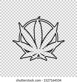 pot line marijuana icon flat vector isolated on transparent background