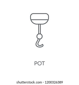 Pot linear icon. Pot concept stroke symbol design. Thin graphic elements vector illustration, outline pattern on a white background, eps 10.
